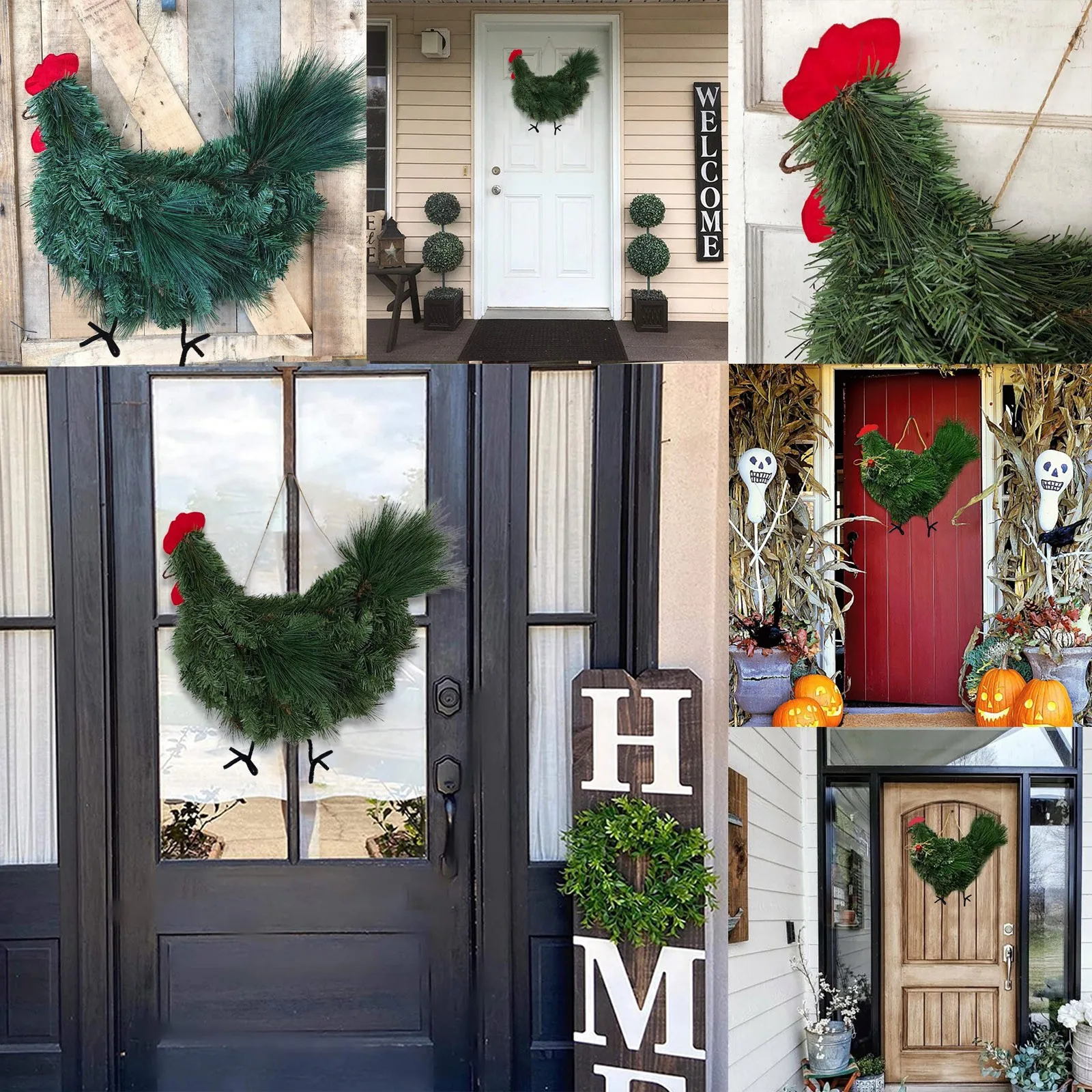 Рождественский венок с петухом 16 дюймов |