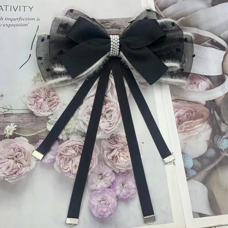 Лента из органзы с меховыми крапками для поделок ручной работы повязки на голову