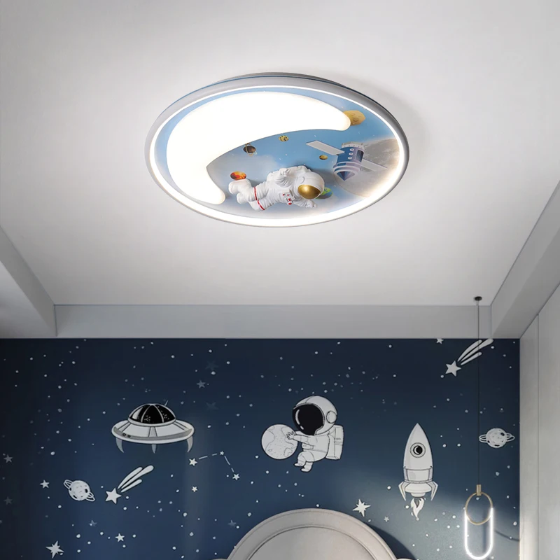 Astronaut Space Planet Ceiling Lights Creative Cartoon Children's Living Room Lamp Modern Fashion Boy Bedroom LED Light Fixture