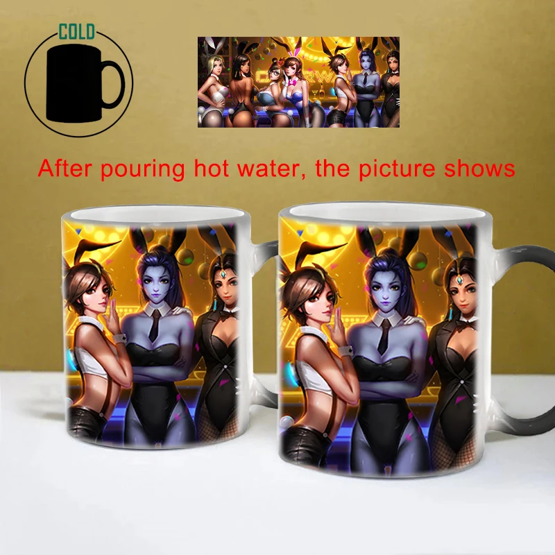 

Creative Color Changing Mug Sexy Bunny BSKT-153 Ceramic Mugs Coffee Cups Custom Cup Porcelain Mugs Free Shipping Drinkware Anime