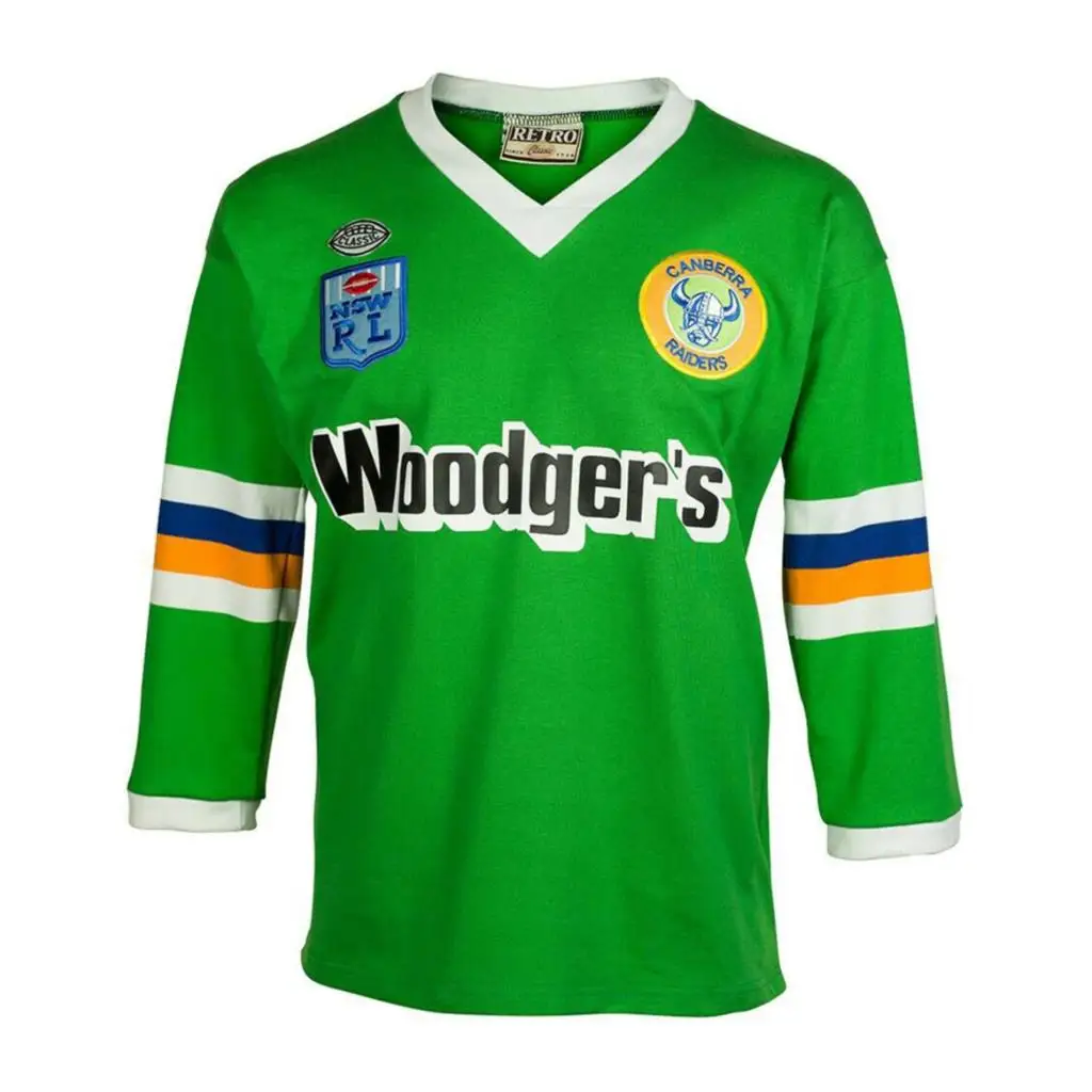 

Canberra Raiders Men's Replica Retro Jersey Rugby Sport Shirt S-5XL