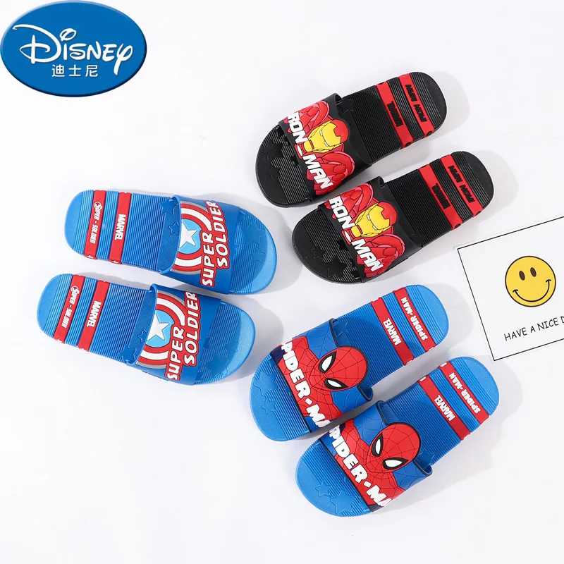 

Детские тапочки с машинками Disney, летние детские сандалии с мультяшным принтом «Холодное сердце» для мальчиков и девочек, домашние Нескольз...