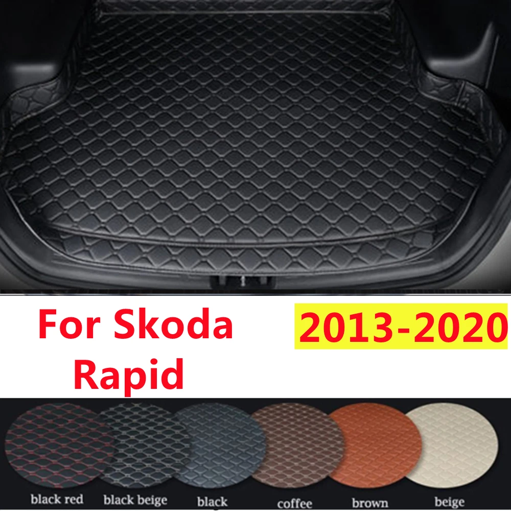 

SJ High Side Custom Fit For Skoda Rapid 2013-14-15-2020 All Weather Waterproof Car Trunk Mat AUTO Rear Cargo Liner Cover Carpet