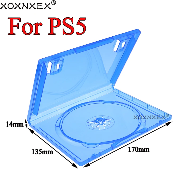 XOXNXEX 1pcs Blue CD Discs Storage Bracket Box for PS5 Games Single Disk Cover Case Replace