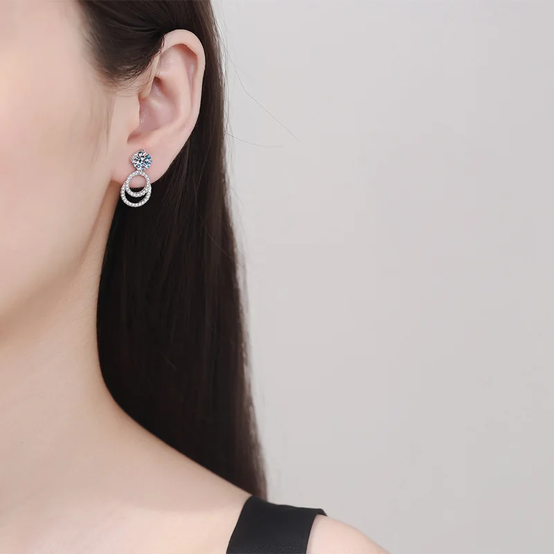 Женские серьги-гвоздики из серебра 100% пробы 1 карат