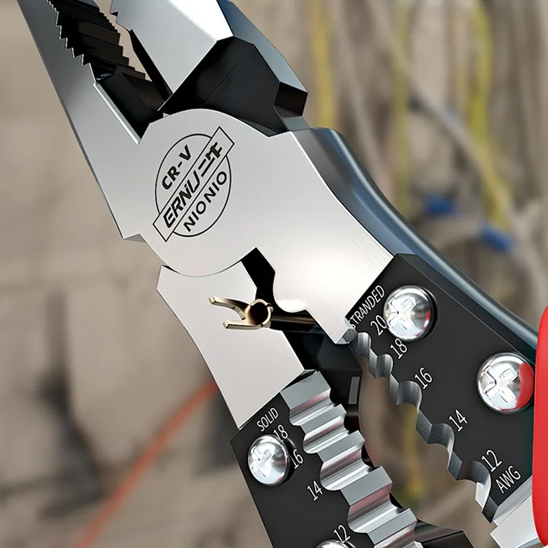 

1PC Pliers Multi Function Straight Electrician Chrome Vanadium Multitool Cutter Handlesplier Tool