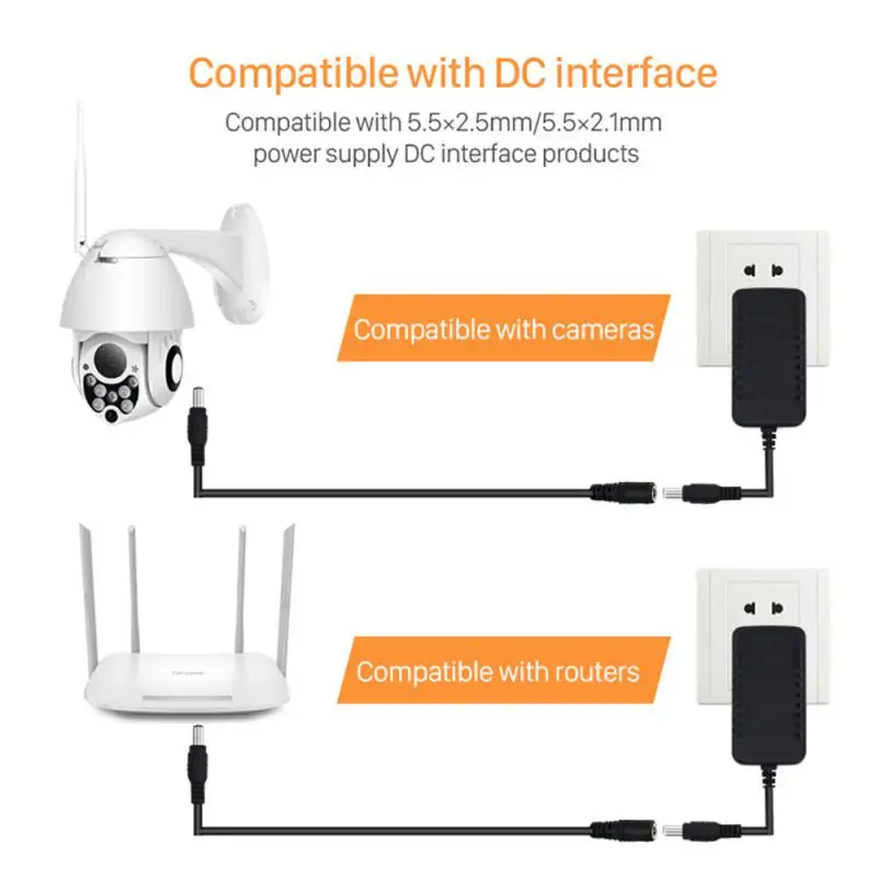 

12V 2A Power 1M 5M Extension Cable 5.5mmx2.1mm DC Plug for CCTV Camera NVR System 12 Volt Extension Cord