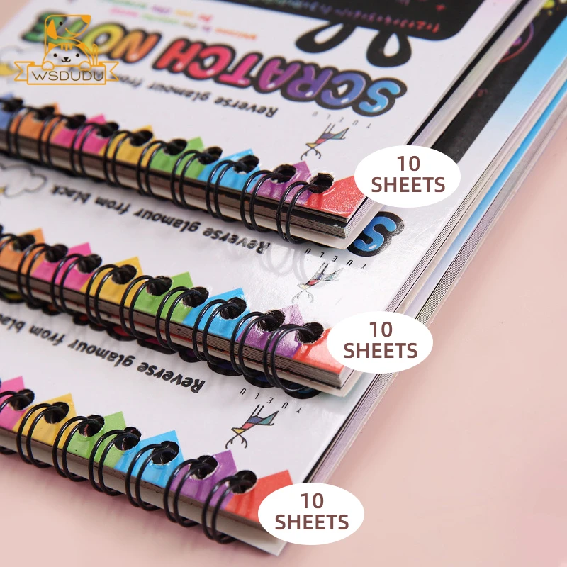 Набор для рисования Радуга 30 листов 3 шт. 3PCS скребок книги наборов DIY Magic Rainbow