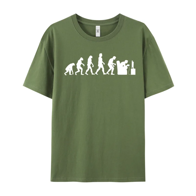 Фото Crazy GAMING EVO UTION Funny Retro Casual Short Sleeve Christmas Tops Tees Discount O-Neck Cotton Tops T Shirt Mens T-Shirt №3