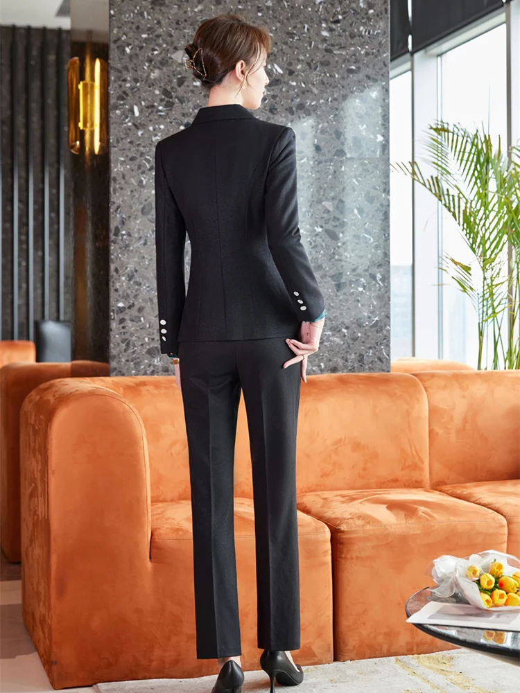 Women's Elegant 2 Pieces Blazer Set Fashion Business Suit Office Wear Formal Blazer Pants Suits Sets 5XL