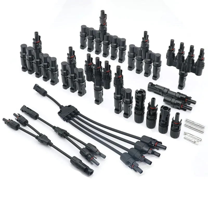 

PV connector Y type parallel connection solar panel system waterprrof connector Branch Two pieces Solar Cell Connect Plug T type