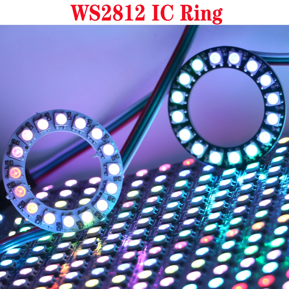 

10PCS 5PCS Ring LED WS2812b Addressable 8 16 24 35 45 Pixel Modules WS2812 IC RGB Full Color Round Led Circle DC5V