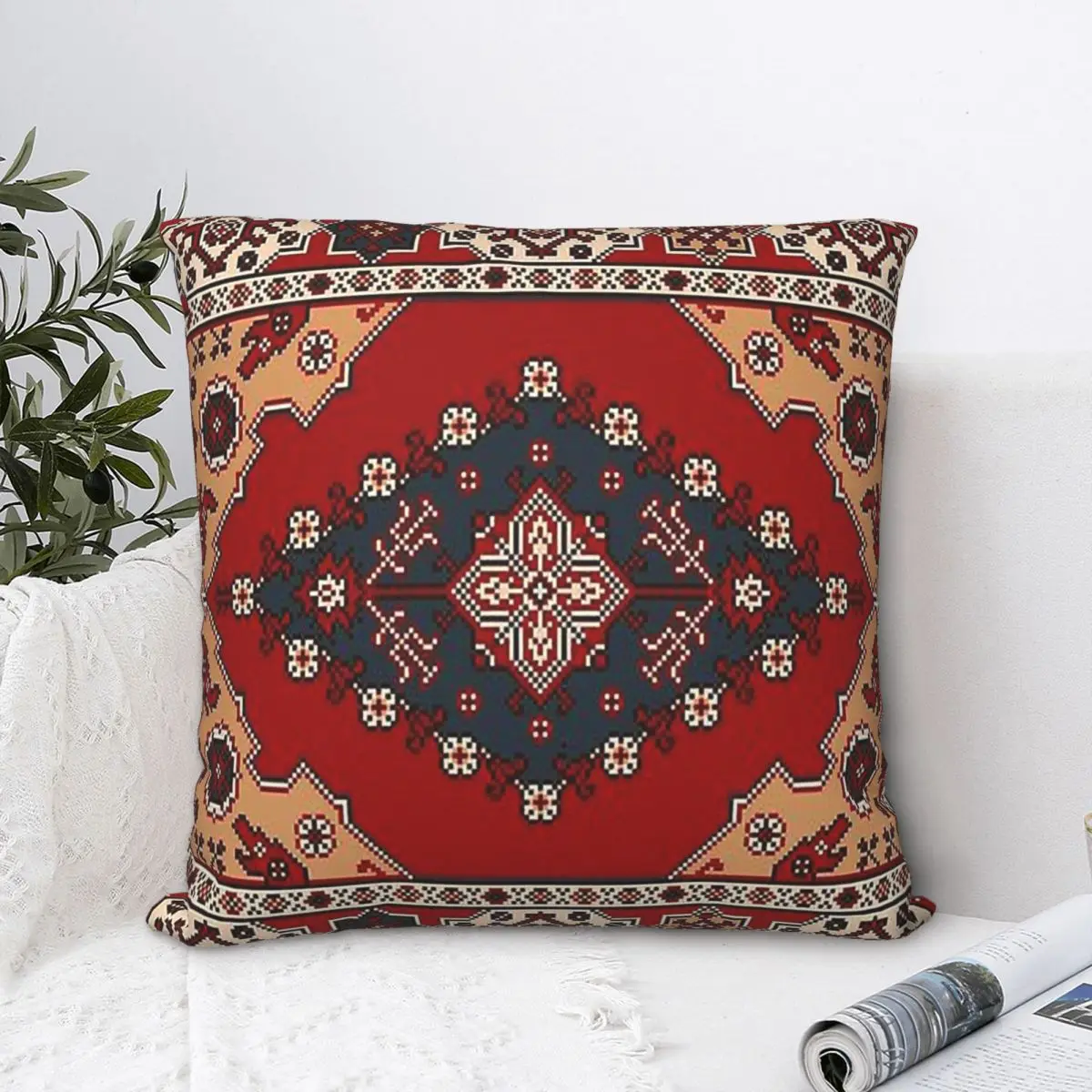 

Red Design Hug Pillowcase Oriental Rug Backpack Cushion Livingroom DIY Printed Office Coussin Covers Decorative