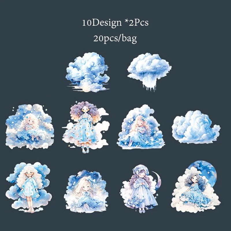 

Бумага Mr. Paper, 6 стилей, 20 шт./пакет, наклейки для домашних животных в стиле облака, декоративные наклейки ручной работы для скрапбукинга «сделай сам» с коллажем облака девушки