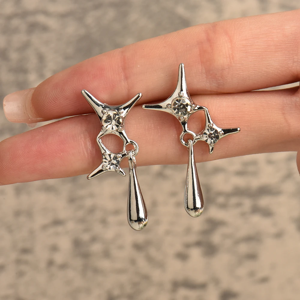 Lost Lady New Fashion Trend Personality Water Drop Earrings Same Model Women's Alloy Earrings Jewelry Wholesale Direct Sales