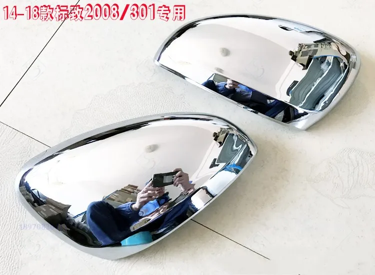

For Peugeot 2008 2014-2018 High-quality ABS Chrome rearview mirror decoration cover anti-rub protection car accessories G