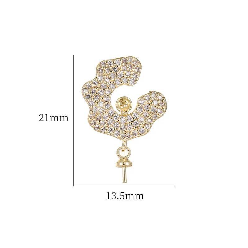 Advanced Pendant Semi Flower Inlaid Micro Zircon Pearl Buckle Pendant Trending Products Necklace for Women DIY Jewelry Accessory