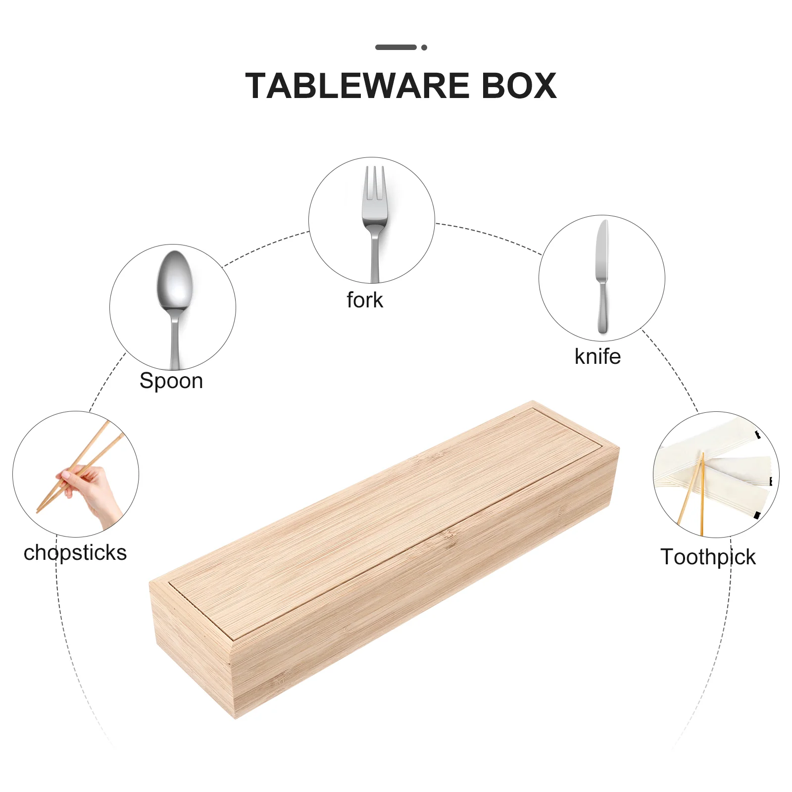 Чехол для хранения серебряного серебра бамбуковый прямоугольный кухонный