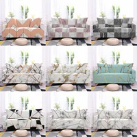 European Marble Printing Stretch Cough Covers Removable One-piece Sofa Towel Living Room Furniture Protector Home Decor