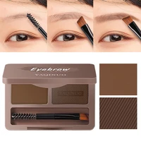 double color eyebrow powder warm brown natural eyebrow powder palette with brush waterproof sweatproof lasting eyebrow enhancer