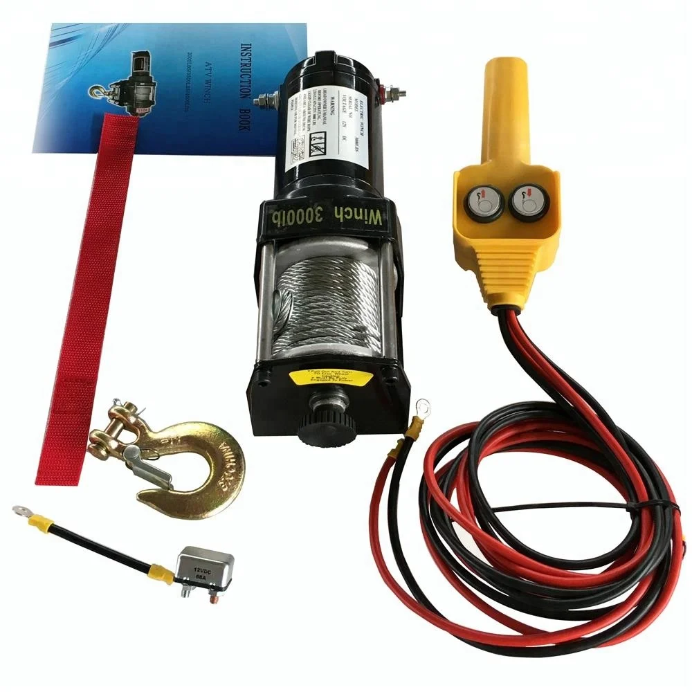 

12/24v 3000lbs electric winch with synthetic rope