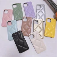 fashion business geometry pu leather female hard case for iphone 11 12 13 pro max 7 8 plus xr x xs half surrounded cover fundas