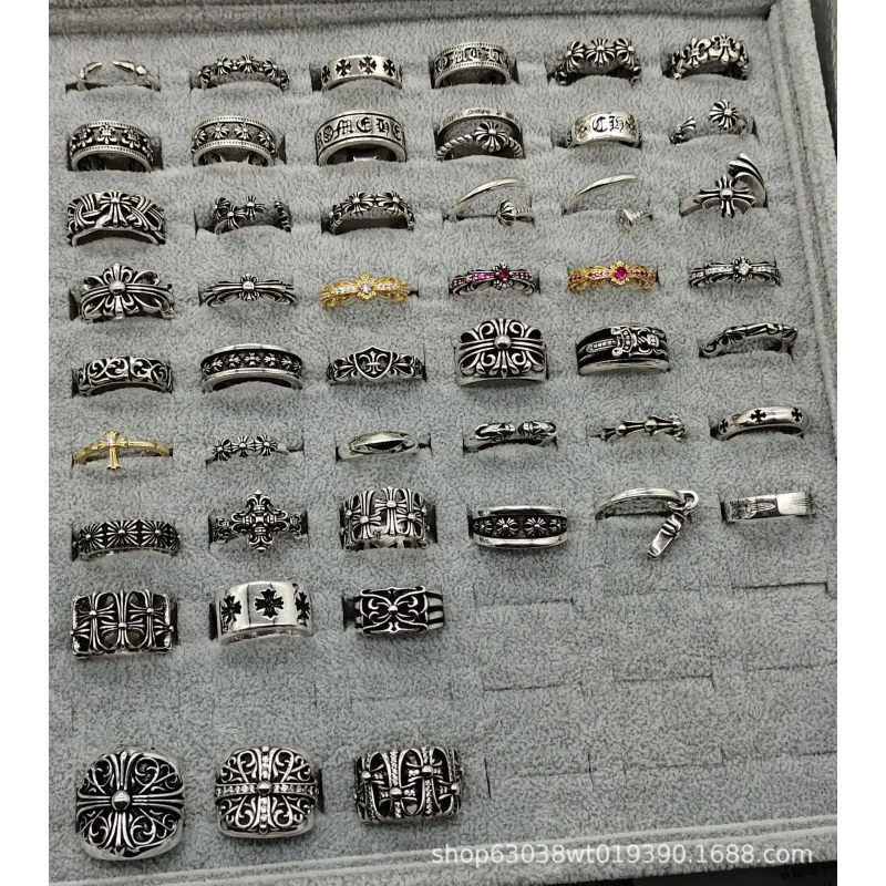 Кроктон Винтаж Старый Ротанг Цветок Гробница Крест Кольцо Хип-Хоп Лодка Якорь