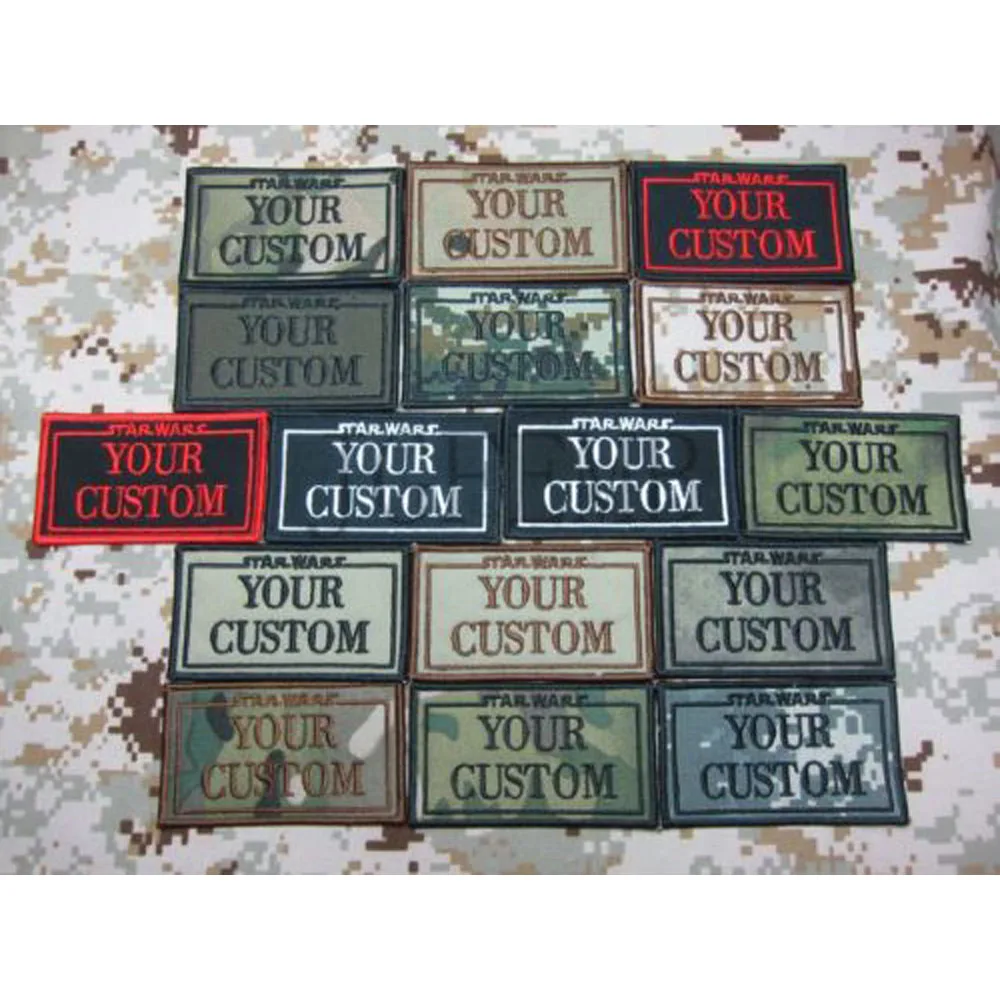 

StatWars Custom Name Tapes Text Brand Morale Tactics Military Embroidery Patch