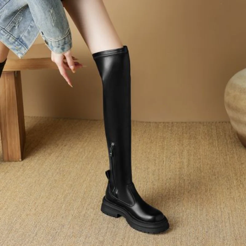 2025Anti Противоскользящие резиновые сапоги на плоском каблуке толстой подошве