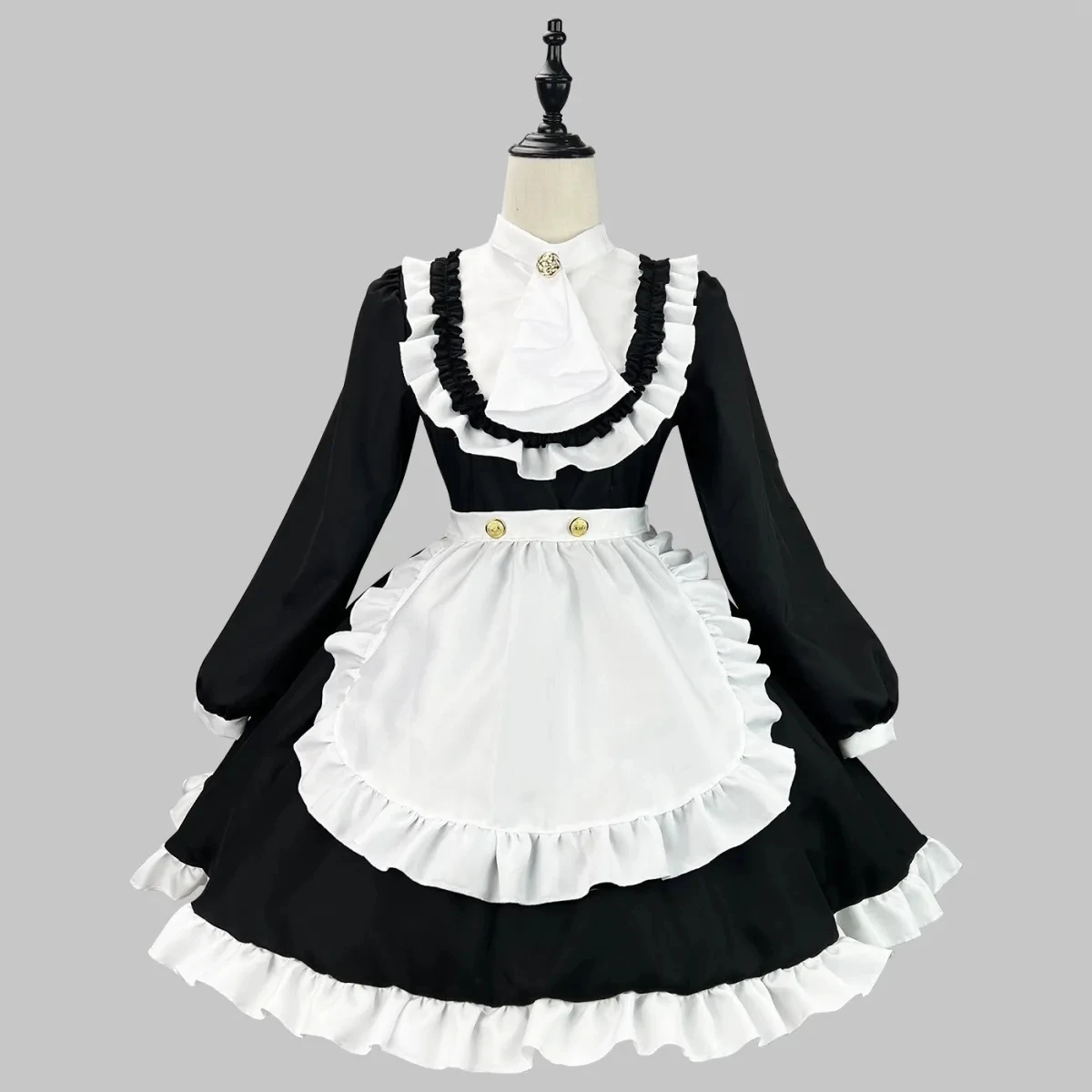 

NONSAR New Lolita British Maid Costume Long-Sleeved Female Costume Cute Retro Cosplay Dress
