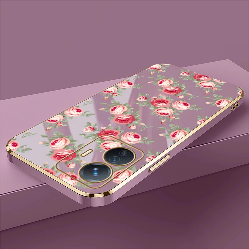 Противоударный чехол для телефона Vivo T1 5G U10 U20 T1 Pro Z1X Z1i Z5i Z3 Z3X Z3i U3, силиконовый чехол с цветочным принтом и покрытием (art.: 3920d4d682ef1) - 3920d4d682ef1