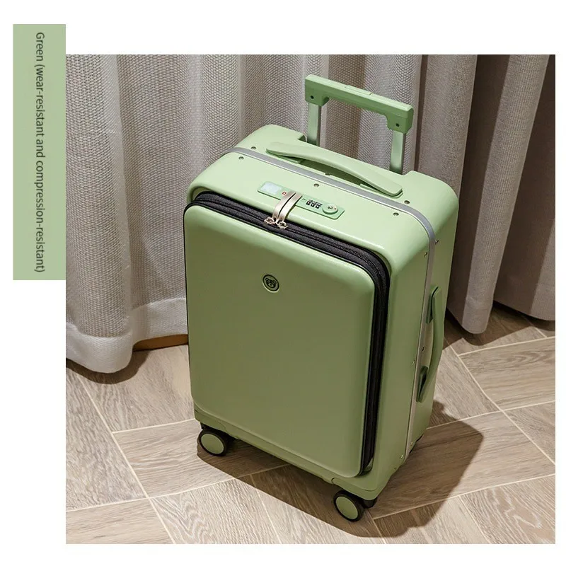 MiFuny Rolling Luggage Aluminum Frame Suitcase Multifunction Luggage Universal Wheel Trolley Boarding Password Box 18 20 24 Inch