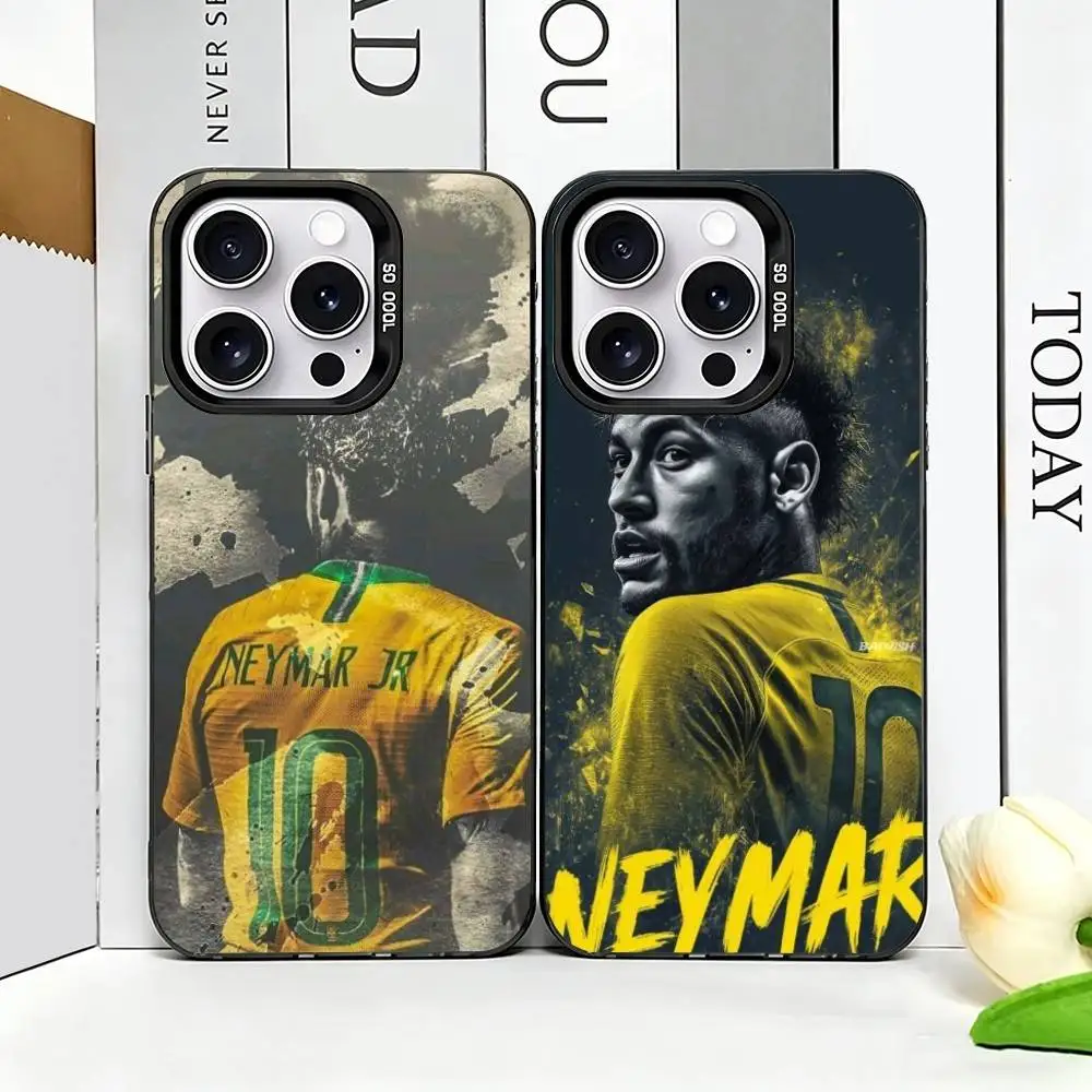 Фото Чехол для телефона с футбольной тематикой Неймара №10 для iPhone 17, 16, 15, 14, 13, 12, 11 Plus, Pro Max, XS, цветной серебристый чехол-накладка №1