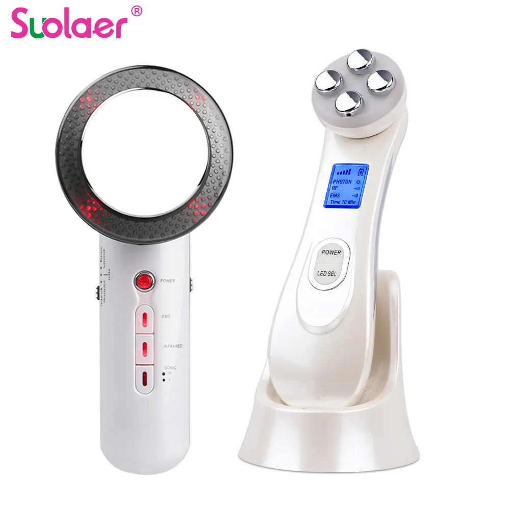 

EMS Mesotherapy RF Radio Frequency Facial Beauty Device+Ultrasonic Infrared Face Body Slimming Skin Firming Massager Fat Burner