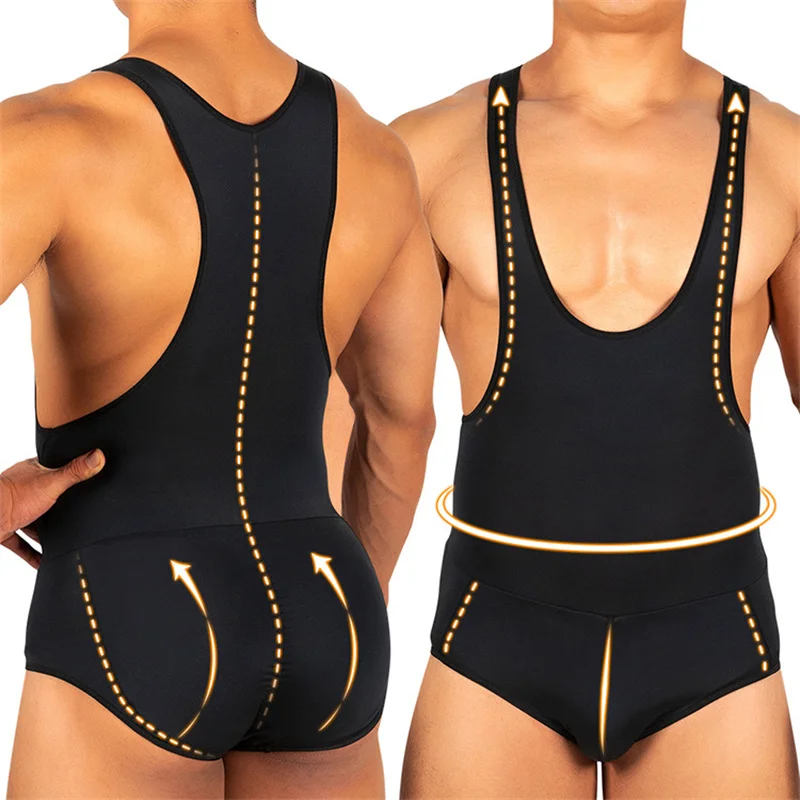 

Men's Bodysuit Slimming Full Body Shaper Tummy Control Compression Shapewear Workout Abs Abdomen Underwear Plus Size Open Crotch