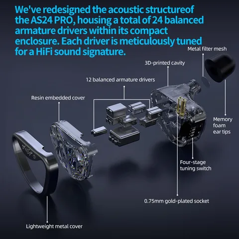 KZ AS24 PRO проводные игровые наушники