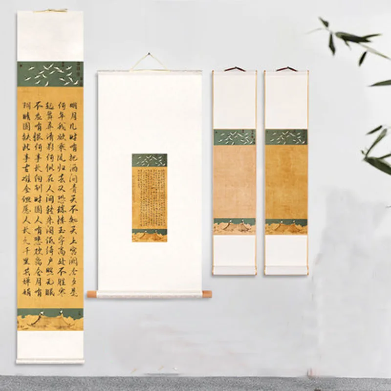 

Chinese Calligraphy Small Regular Script Painting Special Draw Blank Half Raw Xuan Paper Scroll Home Tea Ceremony Decoration Ch