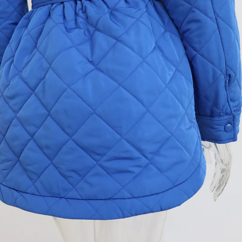 TWINFLAMES Long Breasted Lapel Winter Thickened Cotton Coat Women 2022 Loose Warm Diamond Cotton Clothes Winter Clothes Women