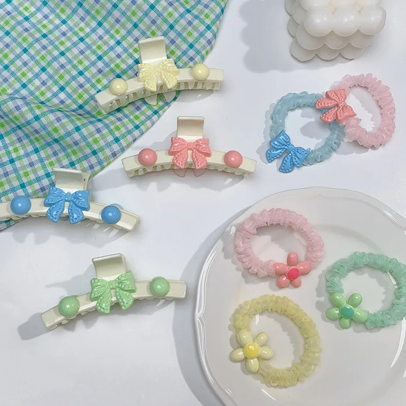 

Cute Refreshing Flowers Tie-up Hair Head Rope High Elasticity Mori Girl Large Intestine Hair Ring Height Hair Accessory hairpin