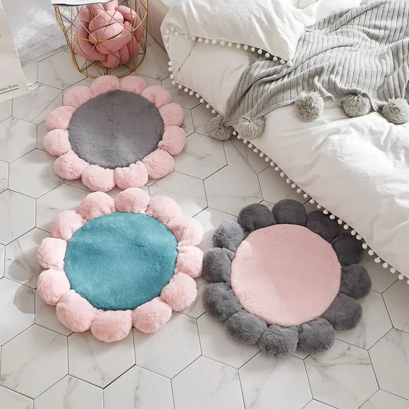 

INS Flower Pet Mat Cat Nest Dog Nest Cat Autumn and Winter Soft Glutinous Rabbit Fleece Warm Mat Floor Mat Pet Sleeping Mat
