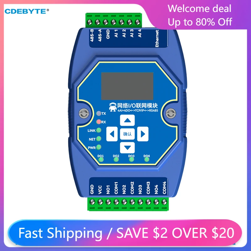 Шлюз ModBus 4AI + 4DO для PLC ME31-XAAX0440 RS485 Ethernet I/O, сетевой модуль, переключатель данных, для установки на рельсе