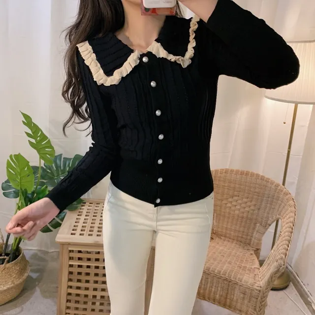 French Chic Vintage Sweet Turn Down 
