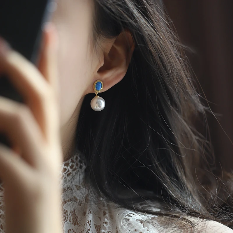 Французские Роскошные романтические Подвесные серьги из искусственного жемчуга