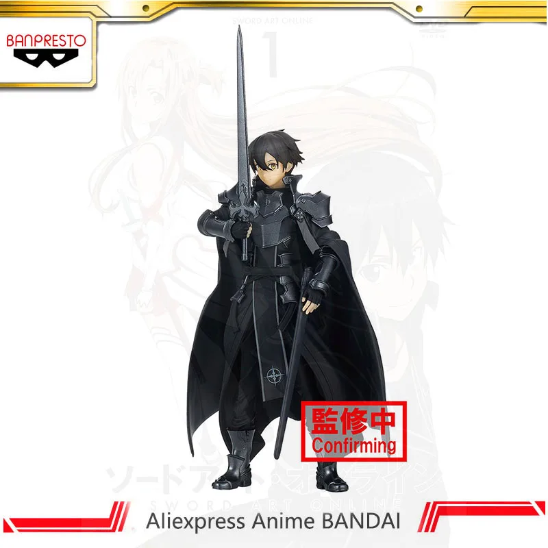 

Banpresto Sword Art Online Fit Alicization Kirigaya Kazuto Kirito Black Swordsman Steel Integrity Knight Anime Figure 160MM Toy