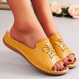 2022 Sandals Women Shoes Fashion Open Toe Walking Shoes Beach Women's Sandals Solid Color Wedge Sand