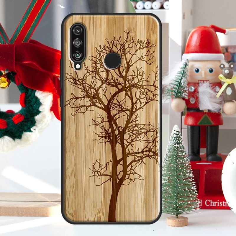 Фото Чехол из дерева бамбука с цветочным узором для Huawei Nova 9 10 SE 11 Pro Y60 Y70 Y90 Y61 Y91 Y72 Y73 12i 11i 8i P20 P30 P40 Lite №3
