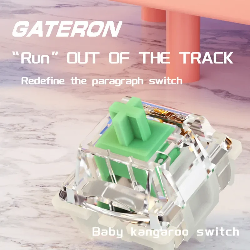 

Gateron Baby Kangaroo 2.0 Switches Tactile 5pin 59g Mechanical Keyboard Switch Top Housing Milky Pre-lubed for Gaming Keyboard