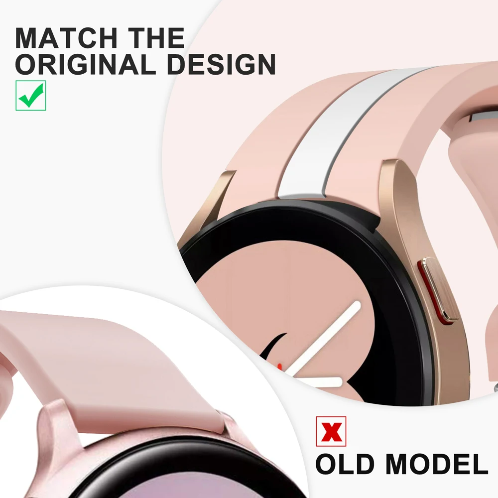 For Samsung Galaxy Watch 5 4 40mm 44mm watch5 pro 45mm Watch4 Classic 46mm 42mm Strap Silicone Wristband Bracelet Watchband Band