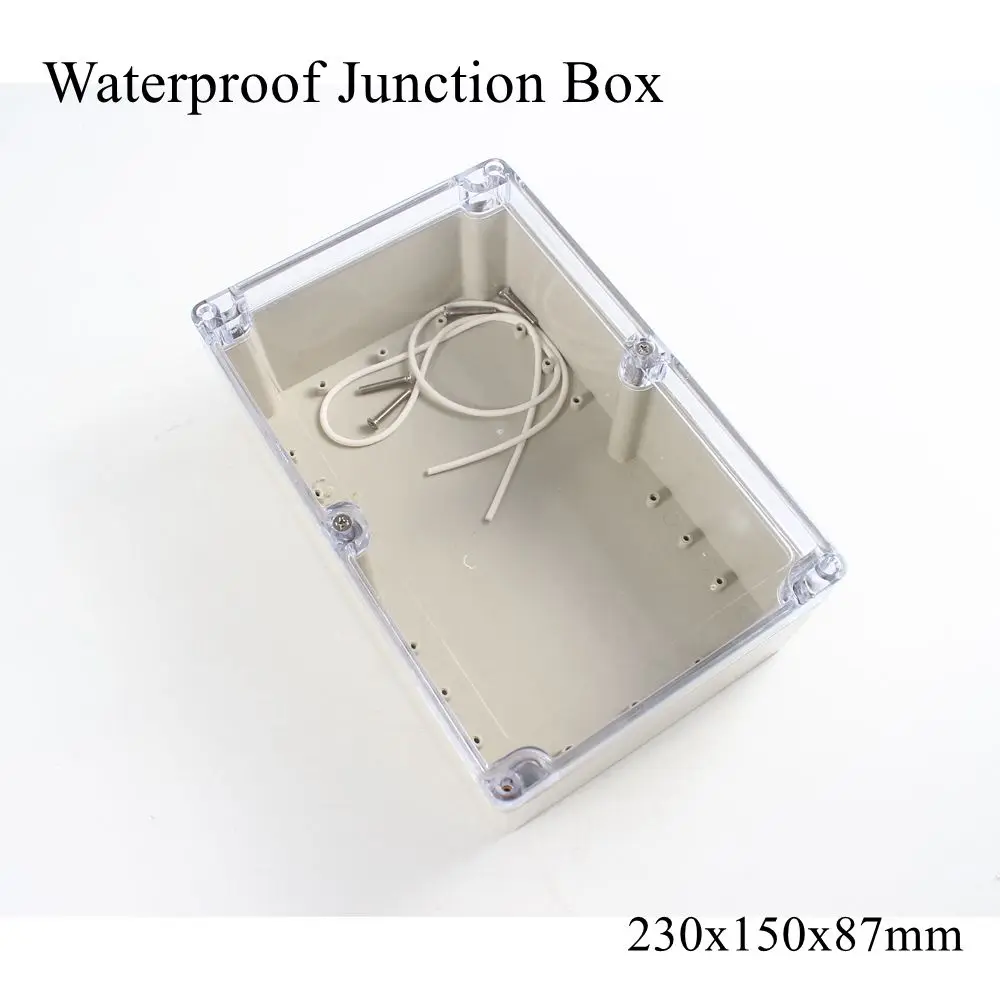 Распределительная коробка 200x120x56 мм, ясное прозрачное покрытие IP65 ABS PC, водонепроницаемый пластиковый корпус, чехол для инструмента, для улицы