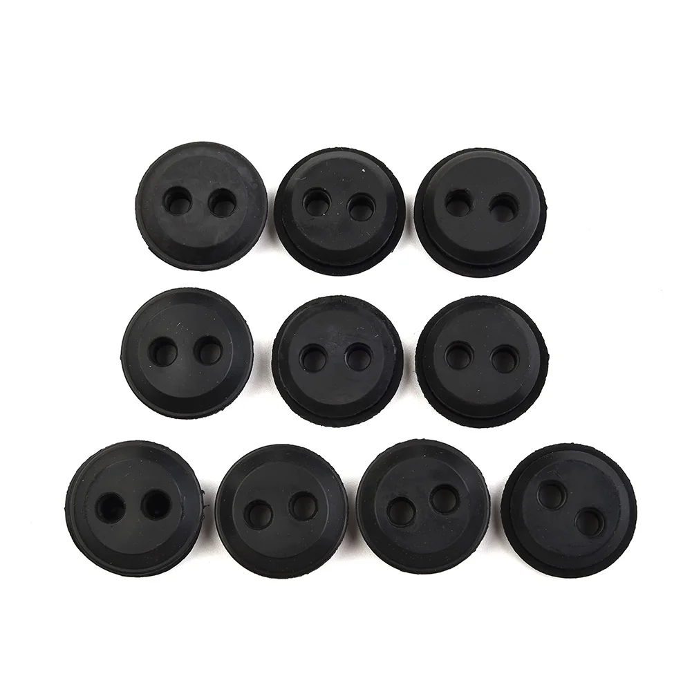 

10pcs Black Rubber Backing Ring 2 Hole Fuel Tank Grommet Replacement For Stihl Honda Trimmer Lawn Mower Accessories Backing Ring